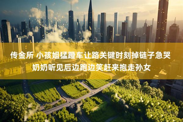传金所 小孩姐猛蹬车让路关键时刻掉链子急哭 奶奶听见后边跑边笑赶来抱走孙女